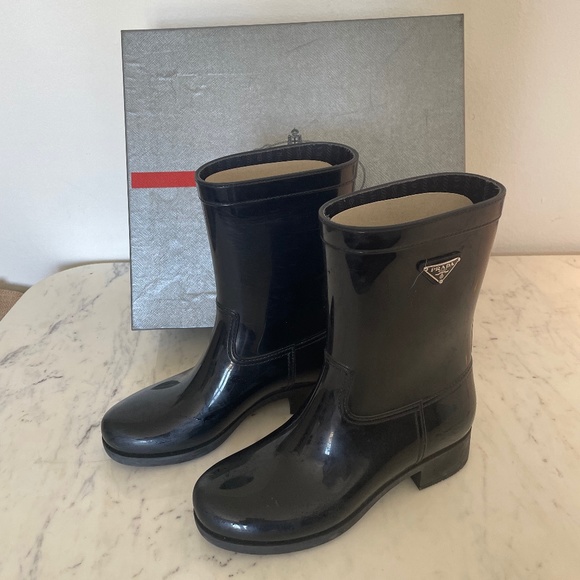 Prada Shoes - PRADA Rain Boot - Black